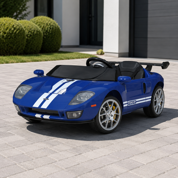 Детский электромобиль Ford GT M 6107EBLR-4 синий, 4 мотора по 90W, Bluetooth, кожа mp-328335 фото
