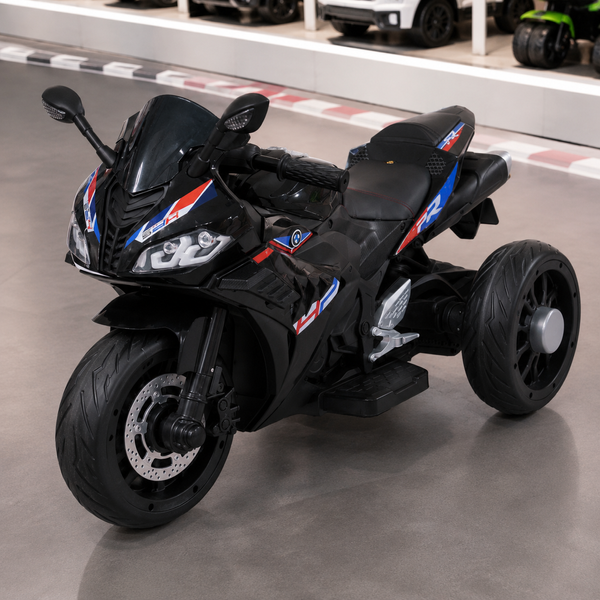 Дитячий мотоцикл BMW S1000RR M 6273EL-2 чорний, 2 мотори по 35W, EVA, екошкіра, Bluetooth, MP3, USB mp-328336 фото