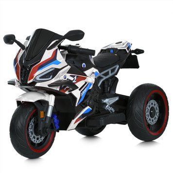 Дитячий мотоцикл BMW S1000RR M 6143EL-1 білий, 2 мотори по 25W, EVA, екошкіра, MP3, Bluetooth mp-313193 фото