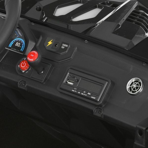 Джип M 6291EBLR-2(24V) (1шт) 2,4G, 4мотори35W, 2акум12V7AH, MP3, USB, BLUETOOTH, EVA, TF, шкіра, свет, музыка, чорний mp-330397 фото