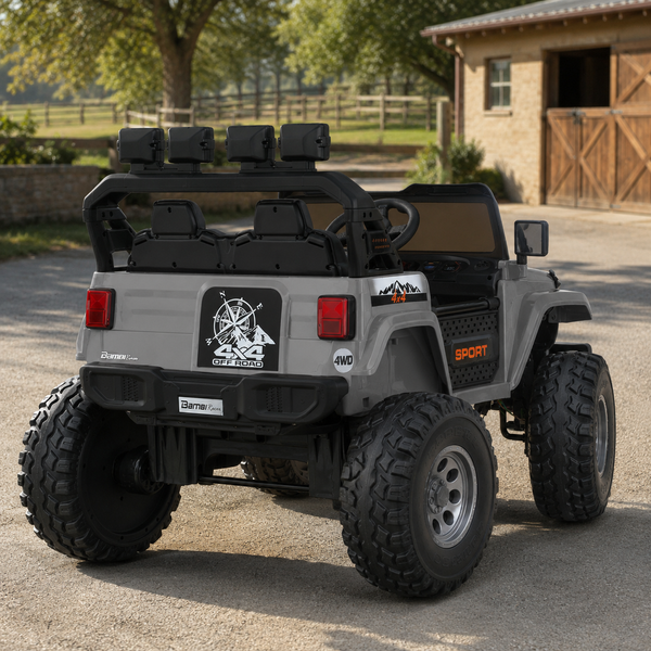 Детский электромобиль Джип Jeep Wrangler M 6204EBLR-11 двухместный серый, 4 мотора по 45W, EVA, кожа, MP3, USB, Bluetooth mp-317864 фото