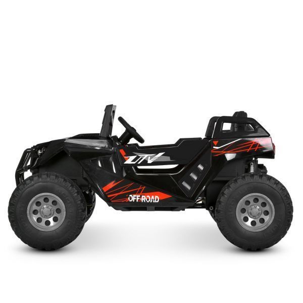 Джип M 6291EBLR-2(24V) (1шт) 2,4G, 4мотори35W, 2акум12V7AH, MP3, USB, BLUETOOTH, EVA, TF, шкіра, свет, музыка, чорний mp-330397 фото