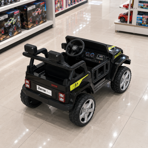 Дитячий електромобіль Джип Bambi Racer M 5103 EBLR-2 Jeep, 2 мотори по 40W, EVA, сидіння з екошкіри, MP3, Bluetooth, чорний mp-293795 фото
