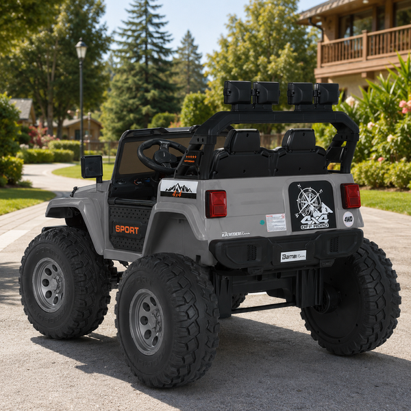 Детский электромобиль Джип Jeep Wrangler M 6204EBLR-11 двухместный серый, 4 мотора по 45W, EVA, кожа, MP3, USB, Bluetooth mp-317864 фото