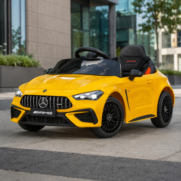 Детский электромобиль Mercedes-AMG CLE 53 Cabriolet M 6292EBLR-6 желтый, 4 мотора по 25W, EVA, кожа, MP3, USB, Bluetooth mp-330347 фото