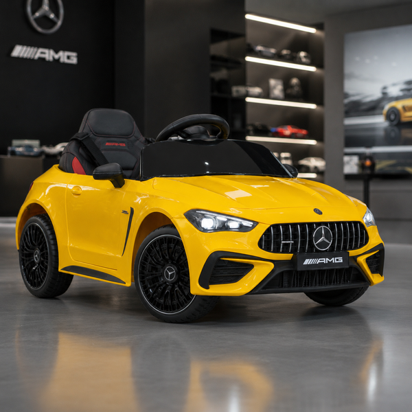 Детский электромобиль Mercedes-AMG CLE 53 Cabriolet M 6292EBLR-6 желтый, 4 мотора по 25W, EVA, кожа, MP3, USB, Bluetooth mp-330347 фото