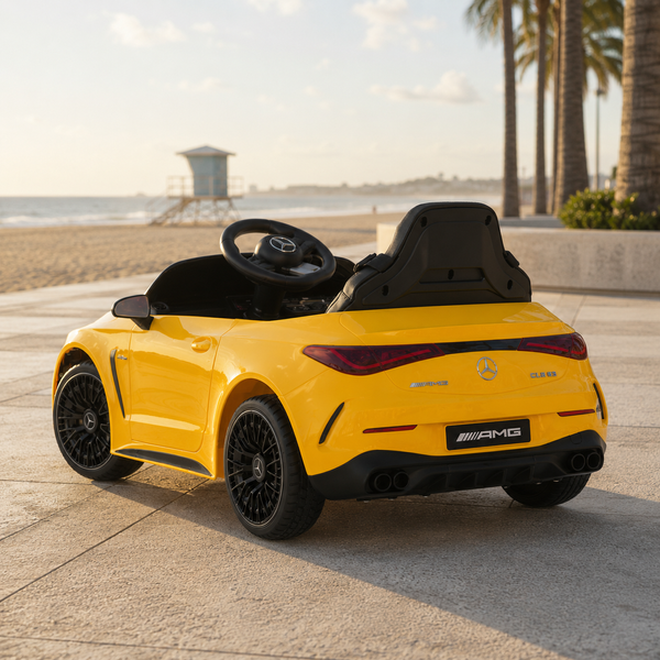 Детский электромобиль Mercedes-AMG CLE 53 Cabriolet M 6292EBLR-6 желтый, 4 мотора по 25W, EVA, кожа, MP3, USB, Bluetooth mp-330347 фото