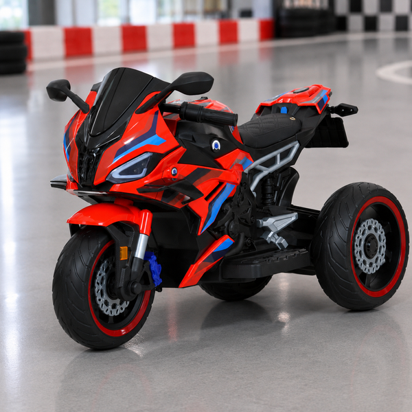 Дитячий мотоцикл BMW S1000RR M 6143EL-3 червоний, 2 мотори по 25W, EVA, екошкіра, MP3, Bluetooth mp-313195 фото