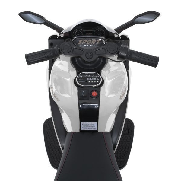 Дитячий мотоцикл Kawasaki Ninja M 5050ELR-1 на радіокеруванні, білий, 2 мотори по 25W, EVA, шкіра, MP3, USB, світло та музика mp-337106 фото