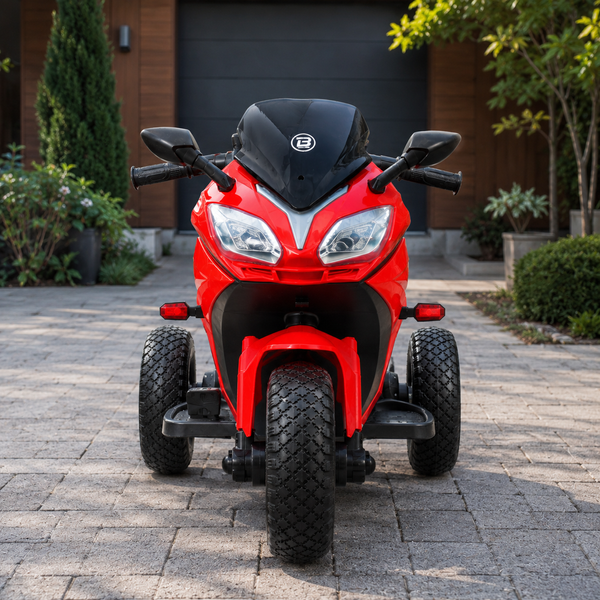 Дитячий мотоцикл Yamaha YZF-R1 Bambi M 4840ALR-3 червоний з пультом керування, 2 мотори по 25W, гумові колеса, шкіра, MP3 mp-336483 фото