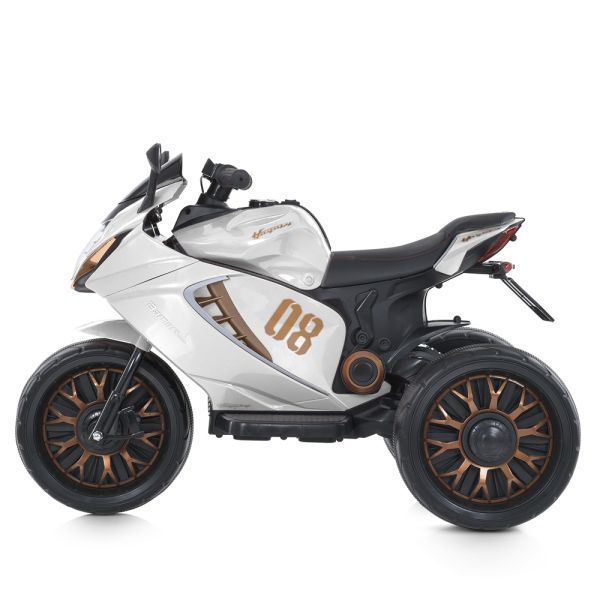 Дитячий мотоцикл Kawasaki Ninja M 5050ELR-1 на радіокеруванні, білий, 2 мотори по 25W, EVA, шкіра, MP3, USB, світло та музика mp-337106 фото