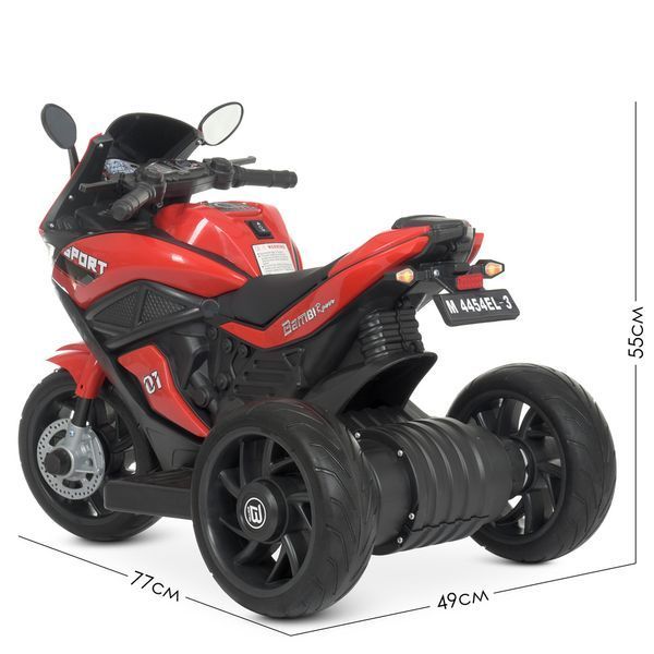 Дитячий мотоцикл Ducati Bambi M 4454EL-3 червоний, 2 мотори по 35W, EVA, шкіра, MP3/USB/TF mp-250982 фото