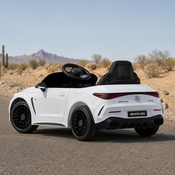 Детский электромобиль Mercedes-AMG CLE 53 Cabriolet M 6292EBLR-1, 4 мотора по 25W, EVA, кожа, MP3, USB, Bluetooth, белый mp-330357 фото