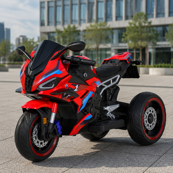 Дитячий мотоцикл BMW S1000RR M 6143EL-3 червоний, 2 мотори по 25W, EVA, екошкіра, MP3, Bluetooth mp-313195 фото