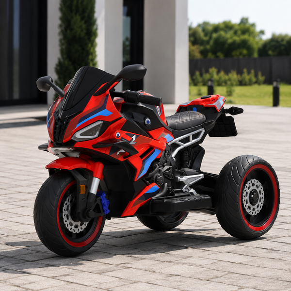 Дитячий мотоцикл BMW S1000RR M 6143EL-3 червоний, 2 мотори по 25W, EVA, екошкіра, MP3, Bluetooth mp-313195 фото