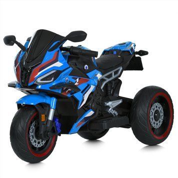 Дитячий мотоцикл BMW S1000RR M 6143EL-4 блакитний, 2 мотори по 25W, EVA, екошкіра, MP3, Bluetooth mp-313196 фото