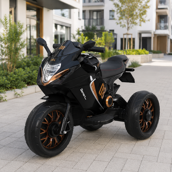 Детский мотоцикл Kawasaki Ninja M 5050ELR-2 на радиоуправлении, черный, 2 мотора по 25W, EVA, кожа, MP3, USB, свет и музыка mp-337107 фото