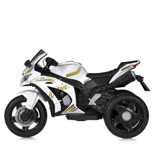 Дитячий мотоцикл Kawasaki Ninja ZX-10R M 5806EL-1 білий, 2 мотори по 35W, EVA, шкіра, MP3, Bluetooth mp-296292 фото