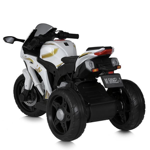 Дитячий мотоцикл Kawasaki Ninja ZX-10R M 5806EL-1 білий, 2 мотори по 35W, EVA, шкіра, MP3, Bluetooth mp-296292 фото