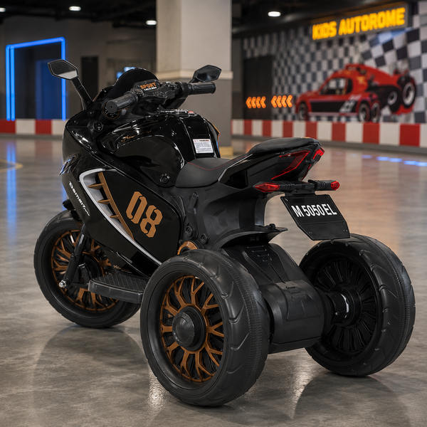 Детский мотоцикл Kawasaki Ninja M 5050ELR-2 на радиоуправлении, черный, 2 мотора по 25W, EVA, кожа, MP3, USB, свет и музыка mp-337107 фото