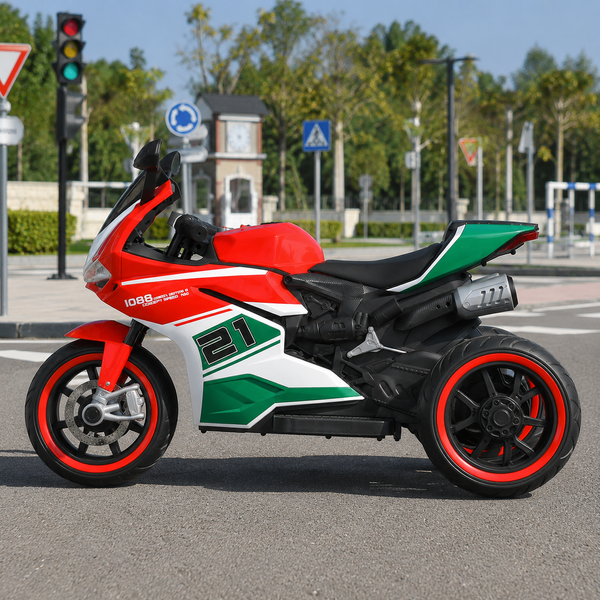 Детский мотоцикл Ducati M 6264EL-3 красный, 2 мотора по 35W, EVA, кожа, Bluetooth, MP3 mp-330433 фото