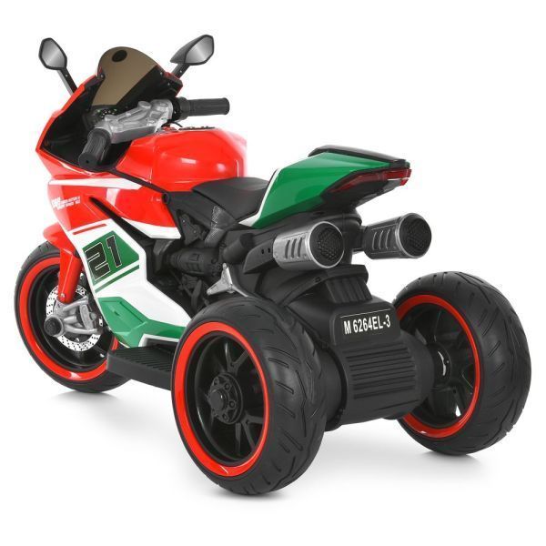 Детский мотоцикл Ducati M 6264EL-3 красный, 2 мотора по 35W, EVA, кожа, Bluetooth, MP3 mp-330433 фото