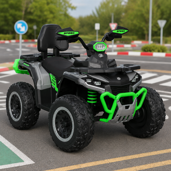 Детский квадроцикл M 6276EBLR-5 Bambi Racer зеленый, 4 мотора по 35W, EVA, кожа, Bluetooth, MP3, USB mp-329935 фото