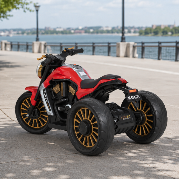 Дитячий мотоцикл Bambi M 5048ELR-3 Harley-Davidson V-Rod червоний, з пультом керування, 2 мотори по 25W, EVA, шкіра, MP3, USB, Bluetooth mp-337091 фото