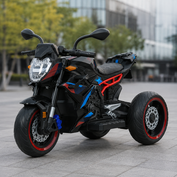 Детский мотоцикл BMW S1000R M 6142EL-2 черный, 2 мотора по 25W, EVA, кожа, Bluetooth, MP3 mp-313191 фото