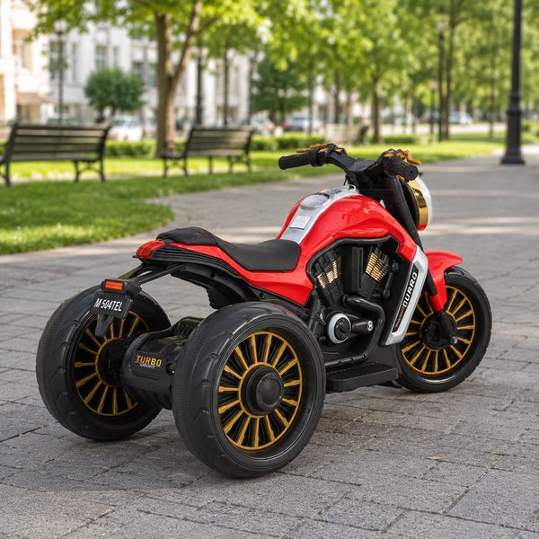 Дитячий мотоцикл Bambi M 5048ELR-3 Harley-Davidson V-Rod червоний, з пультом керування, 2 мотори по 25W, EVA, шкіра, MP3, USB, Bluetooth mp-337091 фото