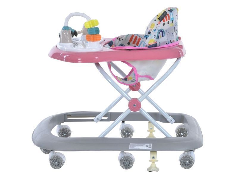 Ходунки El Camino ME 1215 SIMPLY Pink, музыкальные, 8 колес, стопор, на батарейках, розовые bab-375153 фото
