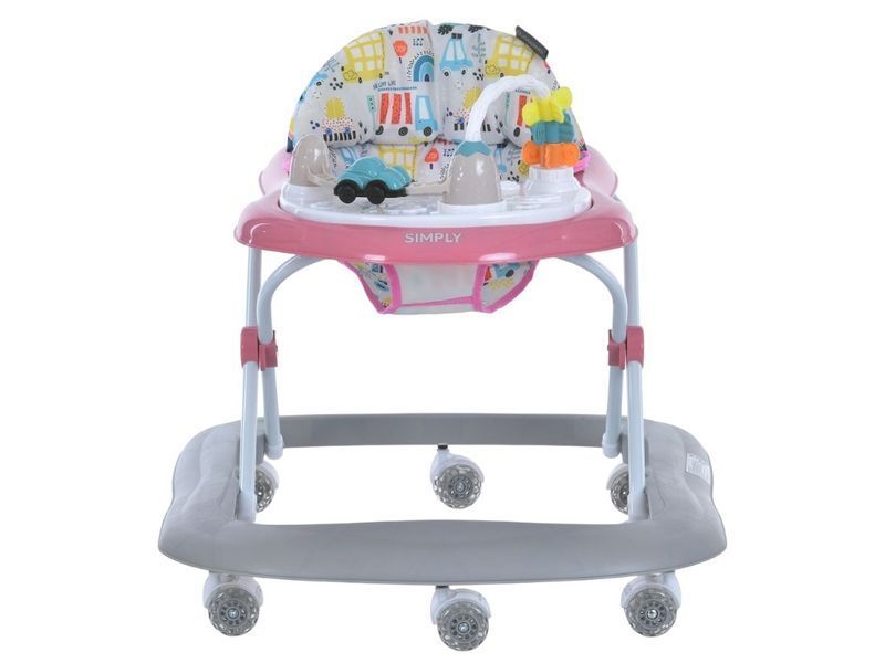 Ходунки El Camino ME 1215 SIMPLY Pink, музыкальные, 8 колес, стопор, на батарейках, розовые bab-375153 фото