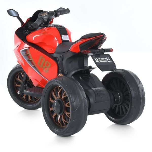 Дитячий мотоцикл Kawasaki Ninja M 5050ELR-3 на радіокеруванні, червоний, 2 мотори по 25W, EVA, шкіра, MP3, USB, світло та музика mp-337108 фото