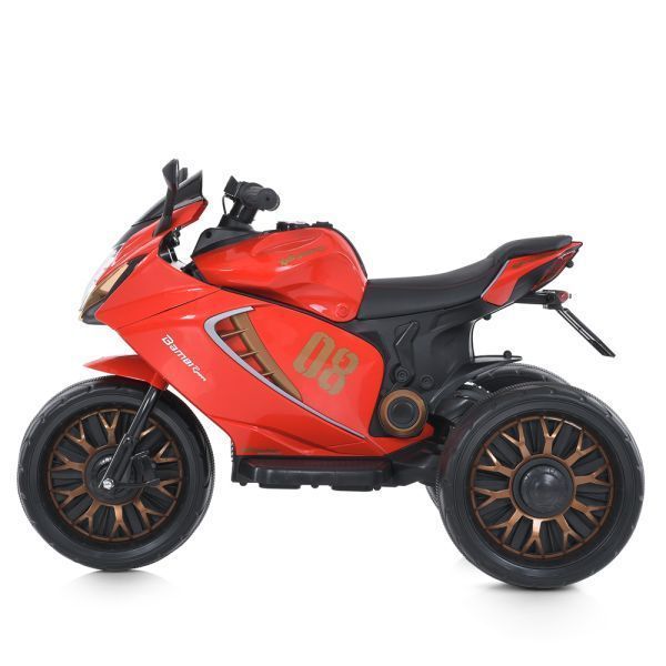 Дитячий мотоцикл Kawasaki Ninja M 5050ELR-3 на радіокеруванні, червоний, 2 мотори по 25W, EVA, шкіра, MP3, USB, світло та музика mp-337108 фото