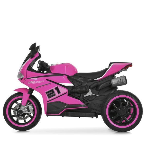 Дитячий мотоцикл Ducati M 6264EL-8 рожевий, 2 мотори по 35W, EVA, екошкіра, Bluetooth, MP3 mp-330734 фото