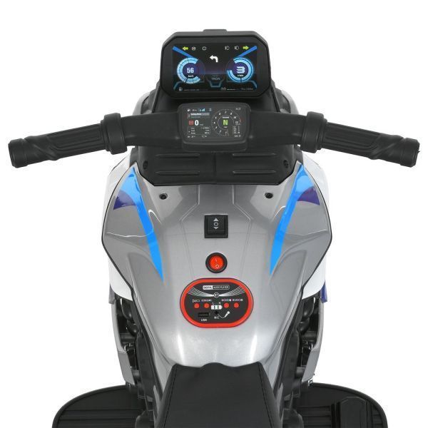 Детский мотоцикл BMW S1000R M 6262EL-11, 2 мотора по 25W, EVA, кожа, Bluetooth, USB, TF, серый mp-331256 фото