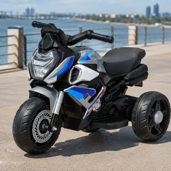 Детский мотоцикл BMW S1000R M 6262EL-11, 2 мотора по 25W, EVA, кожа, Bluetooth, USB, TF, серый mp-331256 фото