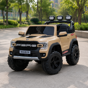 Детский электромобиль Джип Ford Ranger Raptor Bambi M 5829 EBLR-13, бежевый, 4 мотора по 35W, EVA, кожа, MP3, Bluetooth mp-299991 фото