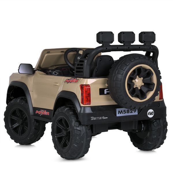 Детский электромобиль Джип Ford Ranger Raptor Bambi M 5829 EBLR-13, бежевый, 4 мотора по 35W, EVA, кожа, MP3, Bluetooth mp-299991 фото
