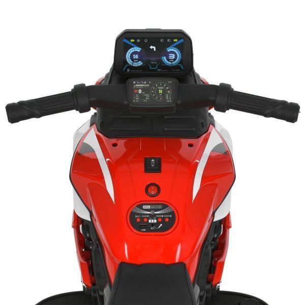 Дитячий мотоцикл BMW S1000R M 6262EL-3, 2 мотори по 25W, EVA, шкіра, Bluetooth, USB, TF, червоний mp-331257 фото