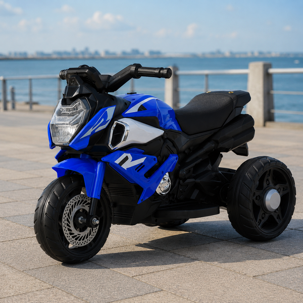 Детский мотоцикл BMW S1000R M 6262EL-4, 2 мотора по 25W, EVA, кожа, Bluetooth, USB, TF, синий mp-331258 фото