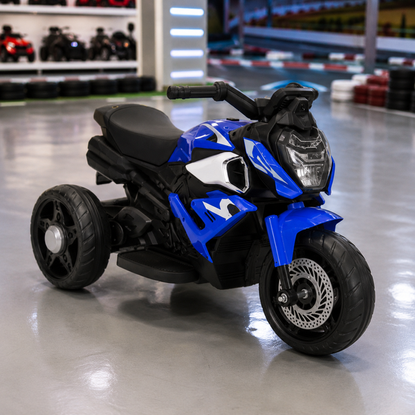 Детский мотоцикл BMW S1000R M 6262EL-4, 2 мотора по 25W, EVA, кожа, Bluetooth, USB, TF, синий mp-331258 фото