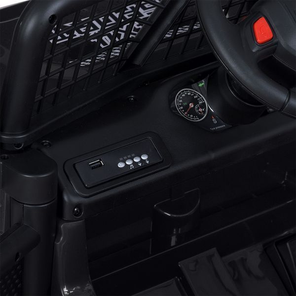 Джип M 5991EBLR-2 24V 1шт 2, 4G, 1аккум24V5AH, 4мотора50W, BLUETOOTH, USB, TF, EVA, музика, світло, шкіра, чорний mp-305699 фото