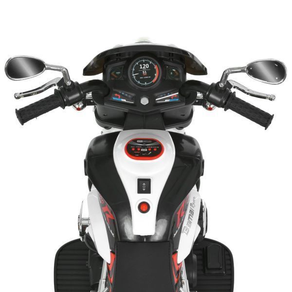 Мотоцикл M 6263EL-1 1*12V7AH, 2*25W, BLUETOOTH, USB, TF, EVA, музика, світло, шкіра, білий mp-330728 фото