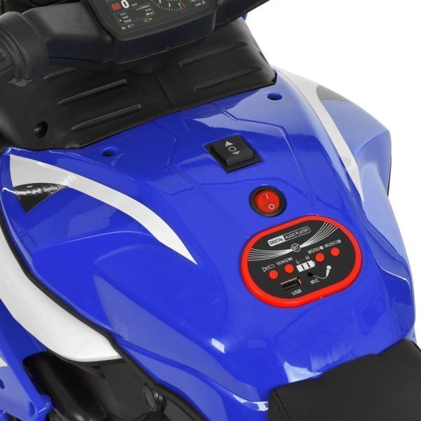 Детский мотоцикл BMW S1000R M 6262EL-4, 2 мотора по 25W, EVA, кожа, Bluetooth, USB, TF, синий mp-331258 фото