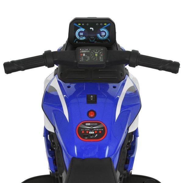 Детский мотоцикл BMW S1000R M 6262EL-4, 2 мотора по 25W, EVA, кожа, Bluetooth, USB, TF, синий mp-331258 фото