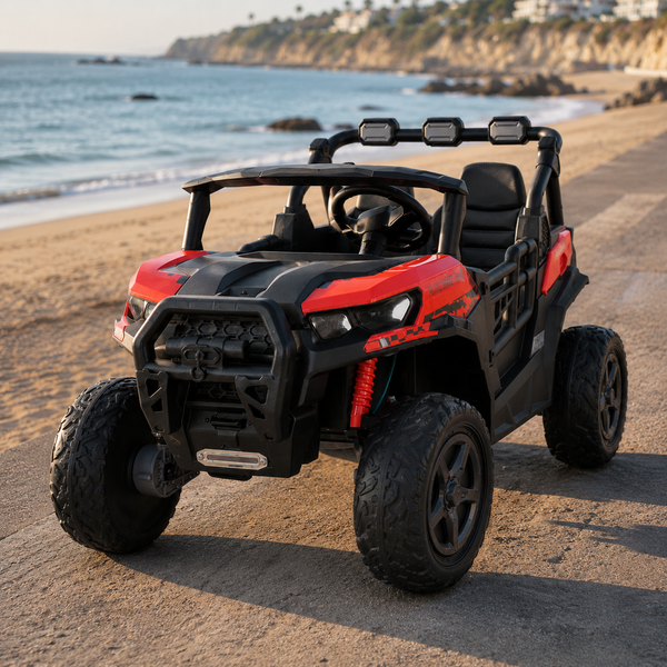 Двомісний дитячий електромобіль Джип-багі UTV Racing 4x4 M 6368EBLR-3 червоний, 4 мотори по 200W, EVA, екошкіра, MP3, Bluetooth mp-344740 фото