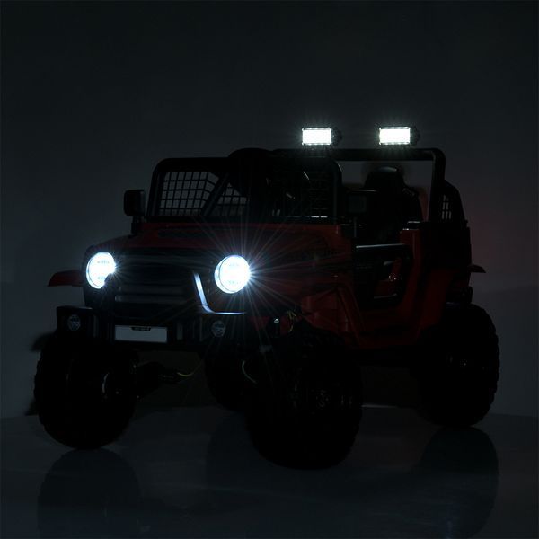Джип M 5991EBLR-2 24V 1шт 2, 4G, 1аккум24V5AH, 4мотора50W, BLUETOOTH, USB, TF, EVA, музика, світло, шкіра, чорний mp-305699 фото