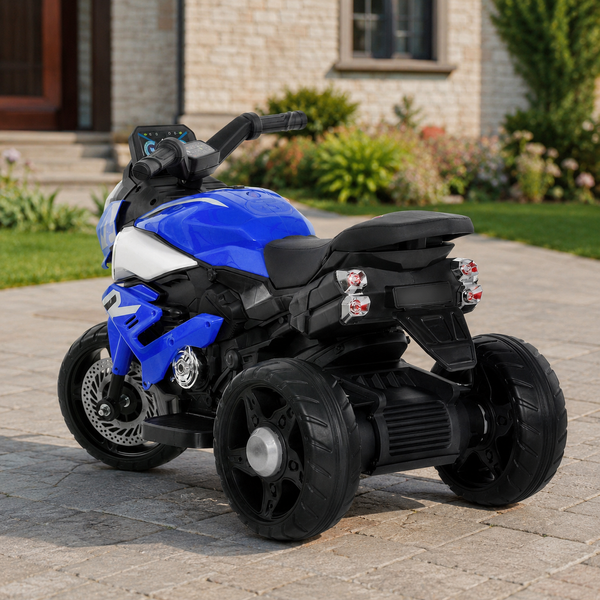 Детский мотоцикл BMW S1000R M 6262EL-4, 2 мотора по 25W, EVA, кожа, Bluetooth, USB, TF, синий mp-331258 фото