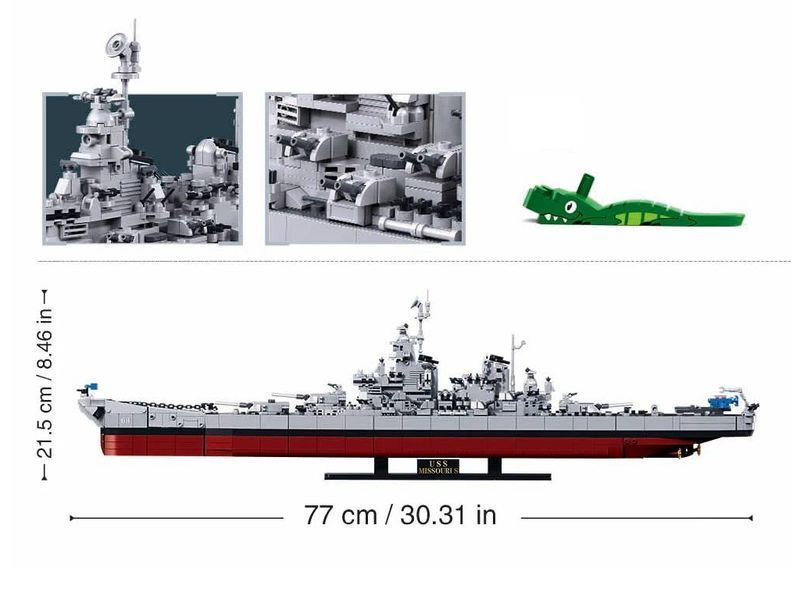 Конструктор блочний Військовий корабель у масштабі 1:350, 1739 елементів M38-B1291 bab-365974 фото